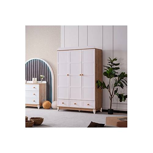 BERL�N 3 KAPILI DOLAP - BEYAZ ME�E