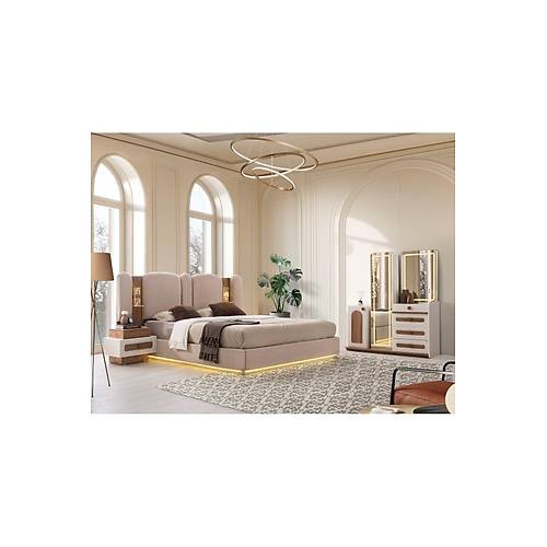 KUBBE MDF BAZALI LEDL� YATAK ODASI TAKIMI