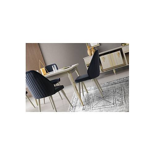 Marsilya Mdf A��l�r Yemek Masas� 6 Sandalye