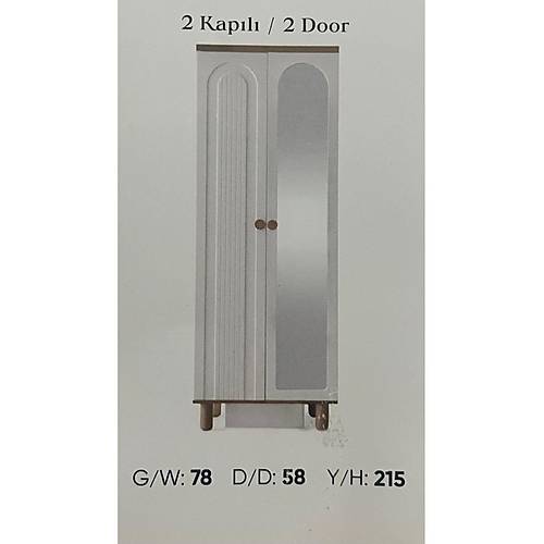 YAKUT MDF 2 KAPILI DOLAP