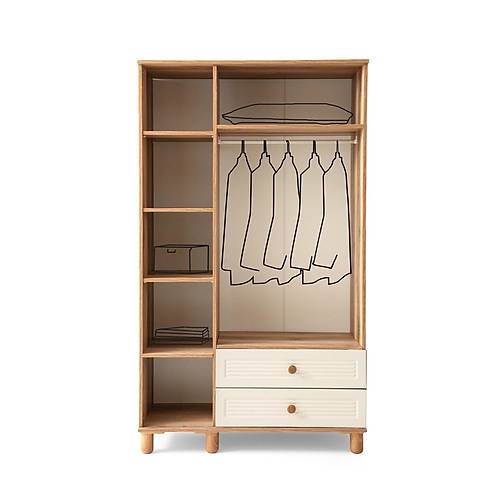 F�N�KE MDF 3 KAPILI DOLAP -EKRU