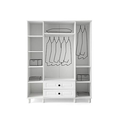 FEYZAN MDF 4 KAPILI DOLAP-BEYAZ