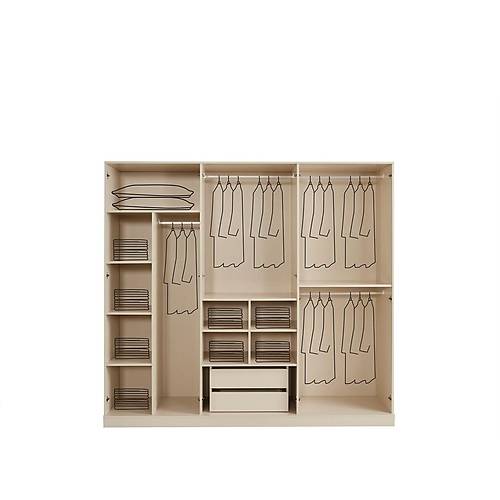 BURGAZ MDF 6 KAPILI DOLAP 