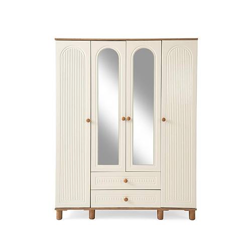 BOHEM MDF 4 KAPILI DOLAP-EKRU/CEV�Z