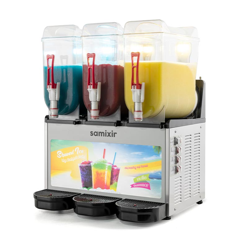 Samixir SLUSH36.IA Allure Triple Ice Slush Granita Milkshake ve Soğuk Meyve Suyu Dispenseri 12+12+12 L Inox