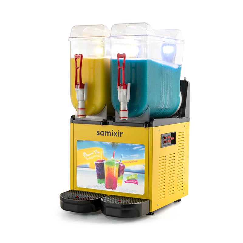 Samixir SLUSH24.YA Allure Twin Ice Slush Granita Milkshake ve Soğuk Meyve Suyu Dispenseri 12+12 L Sarı