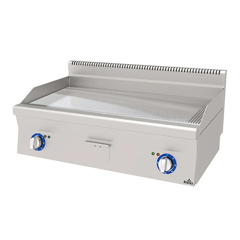 Atalay E AEI-1060-N-CR 600 Seri Krom Yüzeyli Oluklu Pleyt Izgara 100x60 cm Elektrikli
