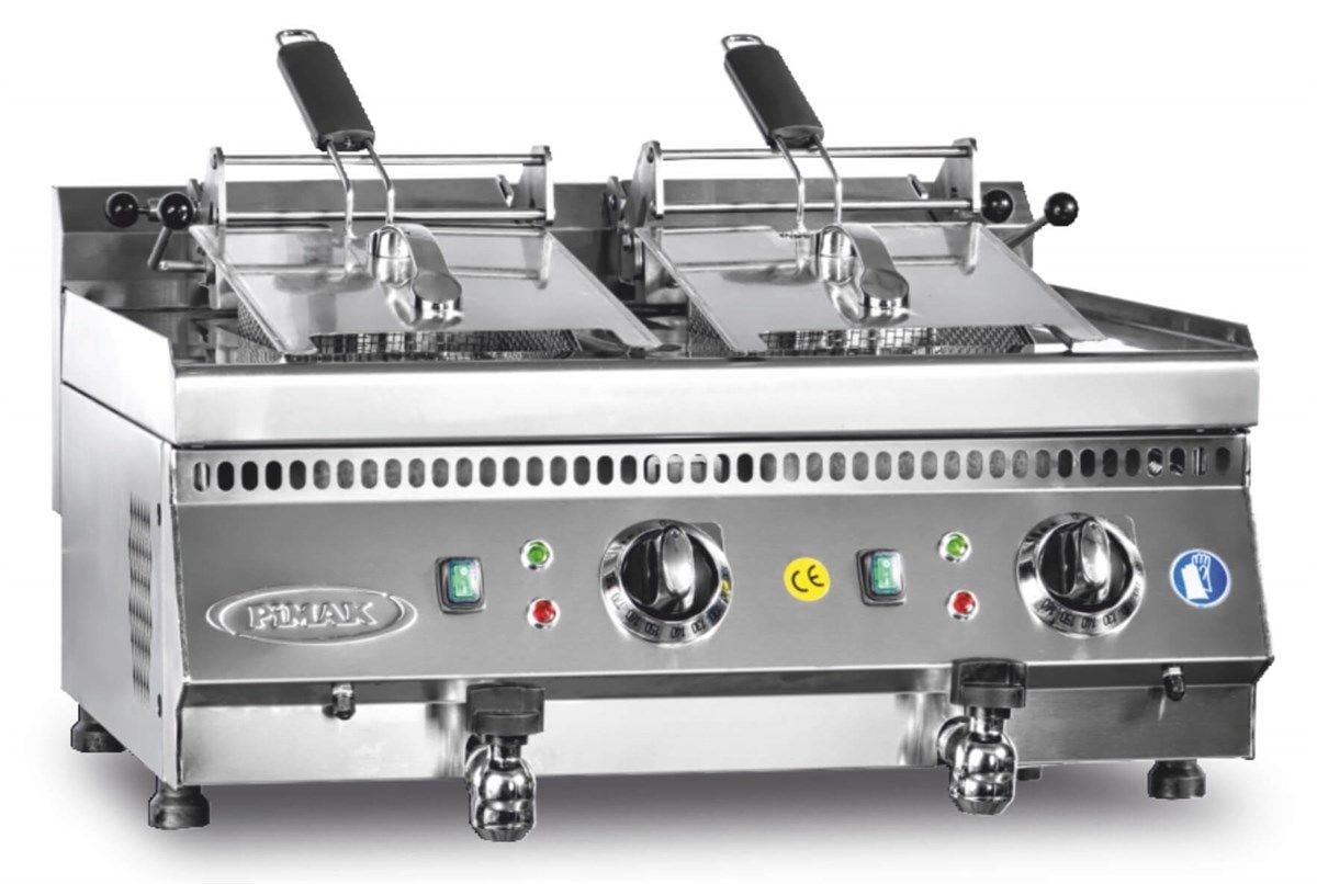 Pimak M169-1 10+10 Litre Elektrikli Fritöz 20 Litre 70x60x30 cm