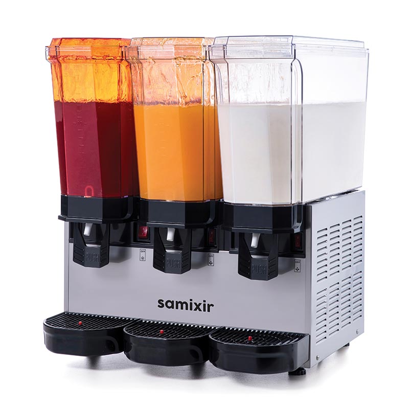 Samixir 60.SSMI Triple Klasik Fıskiyeli ve Karıştırıcılı Soğuk İçecek Dispenseri 20+20+20 Lt Inox