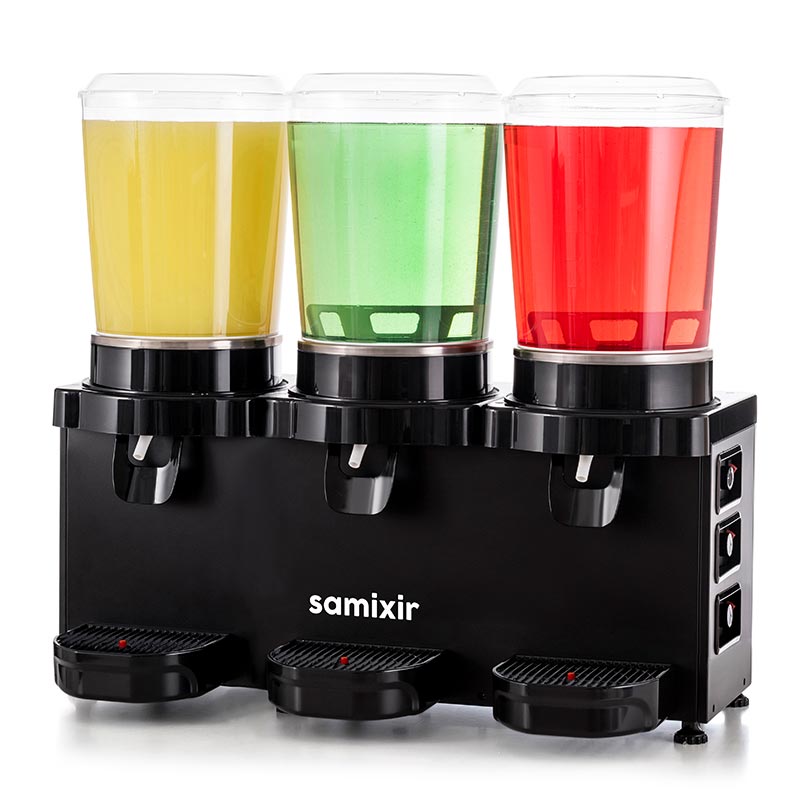 Samixir MMM30.AB Panaromik Triple Soğuk İçecek Dispenseri 10 L+10 L+10 L Siyah