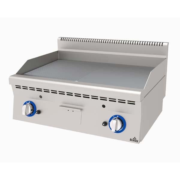 Atalay E AGI-860-ND 600 Seri Yarı Oluklu Yarı Düz Pleyt Izgara 80x60 cm Gazlı