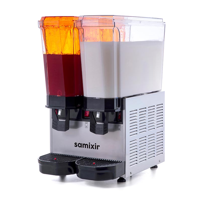 Samixir 40.SMI Klasik Twin Soğuk İçecek Dispenseri 20+20 L Fıskiyeli ve Karıştırıcılı Inox