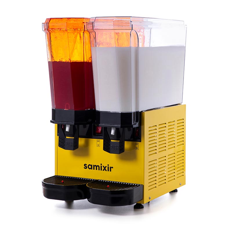 Samixir 40.SMY Klasik Twin Soğuk İçecek Dispenseri 20+20 L Fıskiyeli ve Karıştırıcılı Sarı