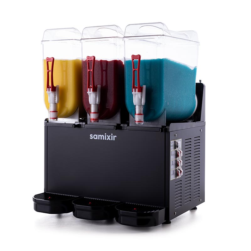 Samixir SLUSH36.B Ice Slush Triple Milkshake Meyve Suyu Dispenseri 12+12+12 L Siyah