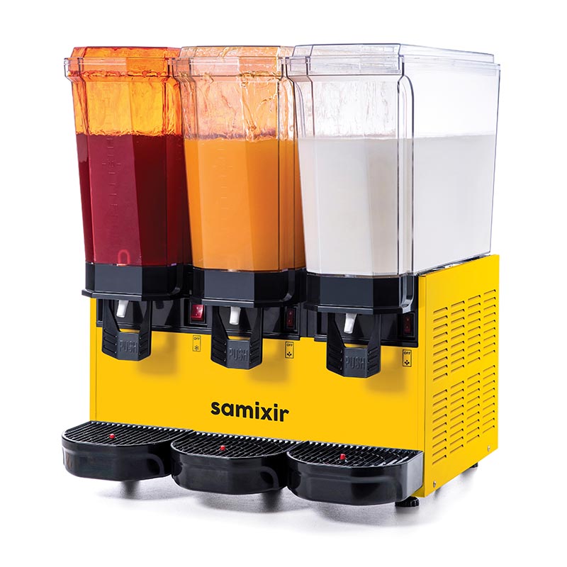 Samixir 60.SSMY Triple Klasik Fıskiyeli ve Karıştırıcılı Soğuk İçecek Dispenseri 20+20+20 Lt Sarı