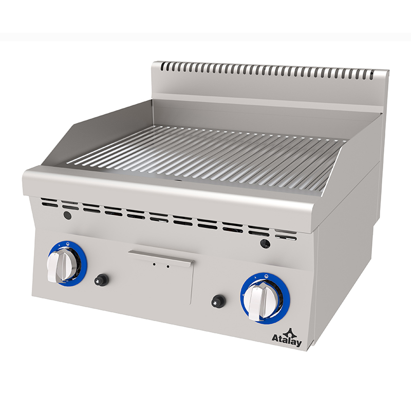 Atalay E AGI-660-N-CR 600 Seri Krom Yüzeyli Oluklu Pleyt Izgara 60x60 cm Gazlı