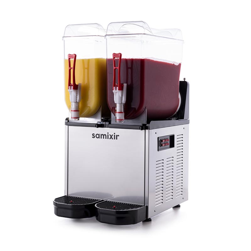Samixir SLUSH24.I Twin Ice Slush Granita Milkshake ve Soğuk Meyve Suyu Dispenseri 12+12 L Inox