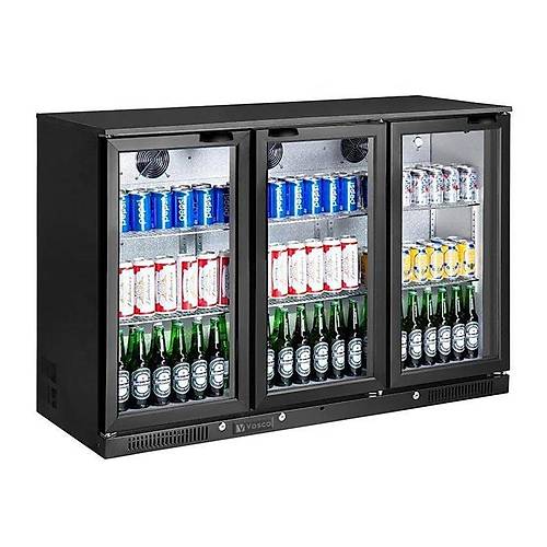 VOSCO VBB-S350 3 Kapl Bar Arkas ie Soutucu Dolap, 338 L, Siyah