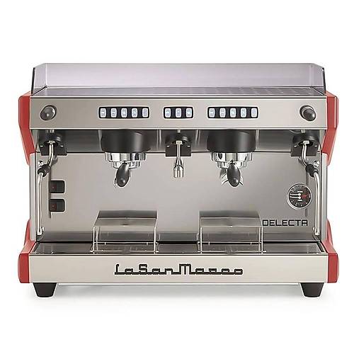 LA SAN MARCO Delecta Tam Otomatik Espresso Kahve Makinesi, 2 Gruplu, Krmz