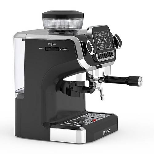 VOSCO VST-520ECS tcl Barista Espresso Kahve Makinesi, 1 Gruplu, Siyah