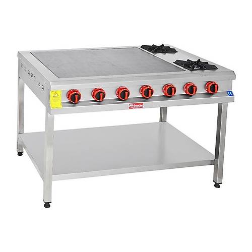 HMAKSAN HMK-BZTBOG 120 CE Taban Rafl 2 Ocakl Bazlama Oca, LPG