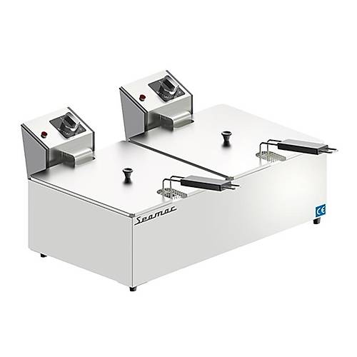 SEAMAC FRE16 ift Kapakl Fritz, 8+8 L, Elektrikli