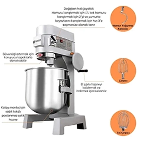 VOSCO VB-10S Planet Mikser, 10 L, Hz Kontroll, Monafaze