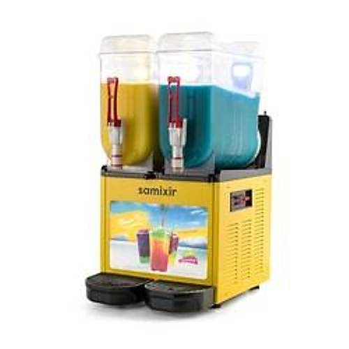 SAMXR SLUSH24 Allure Twin Ice Slush Granita Milkshake ve Souk Meyve Suyu Dispenseri, 12+12 L, Sar