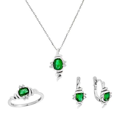 0.12 Ct Z�mr�t Set