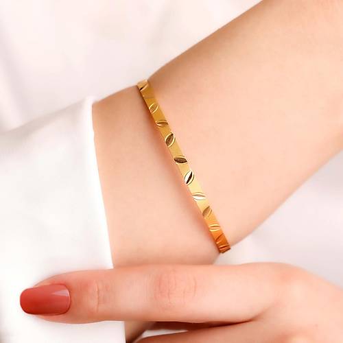 10 Gr 22 Ayar Altn iliksiz Badem Bilezik