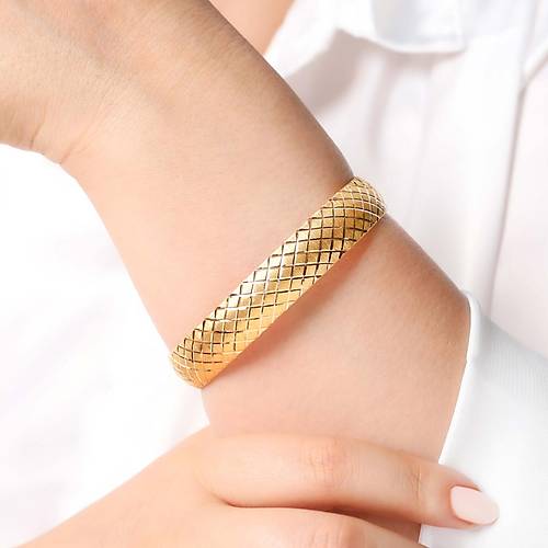 12 Gr(Gram) 12 Mm 22 Ayar iliksiz arnelli Baklava Bilezik