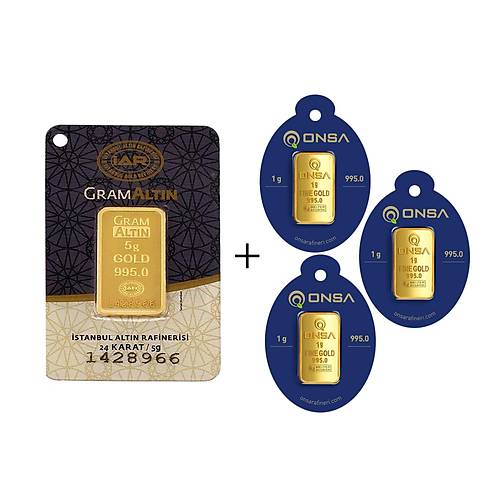 8 Gram (5+3) Kle Altn 24 Ayar