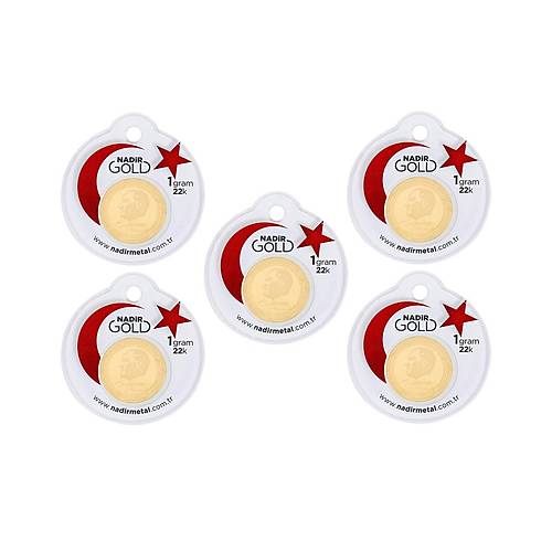 5 Adet 1 Gr 22 Ayar Gram Altn