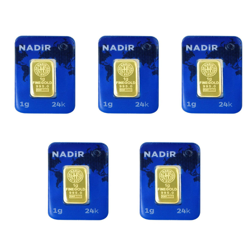5 Adet 1 Gr 24 Ayar Gram Altn