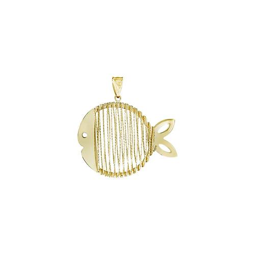 14 Ayar Altn Balk Kolye Ucu