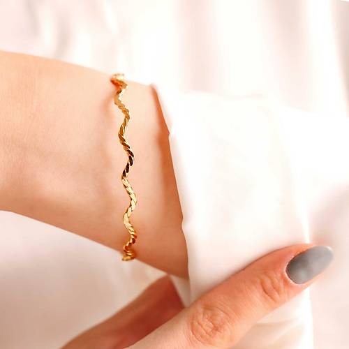 10 Gr 22 Ayar iliksiz Burgu Dalga Bilezik