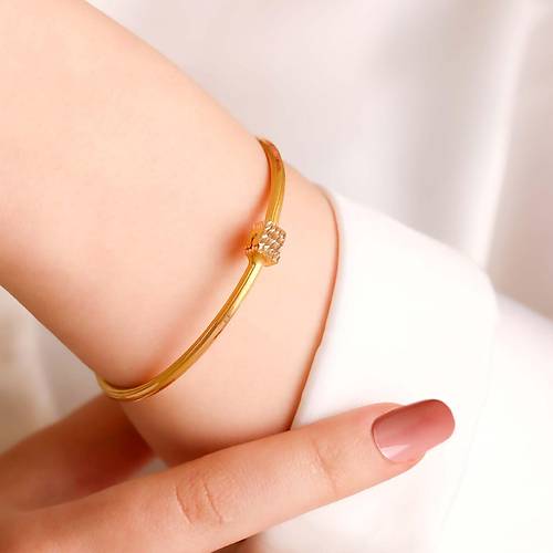 25 Gr 22 Ayar iliksiz izgili Kilitli Ajda Bilezik