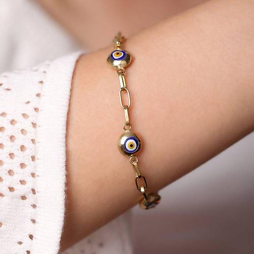 Nazar Boncuklu Altn Bileklik