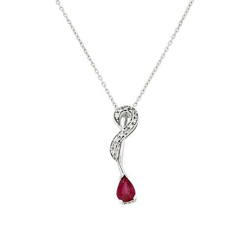 0,06 Ct P�rlanta Yakut Kolye