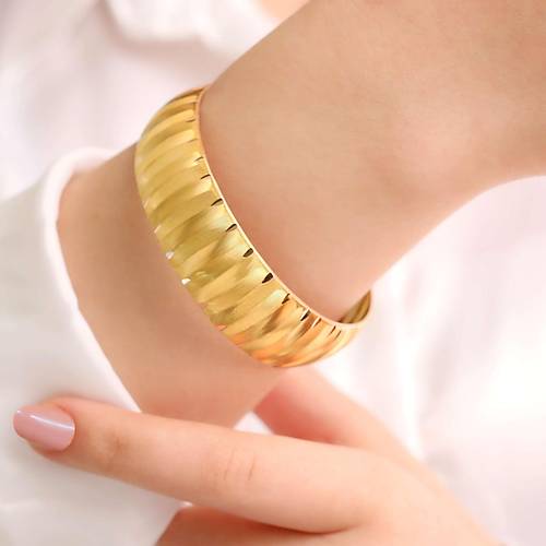 22 Gr(Gram) 20 Mm 22 Ayar iliksiz Zikzak Bilezik