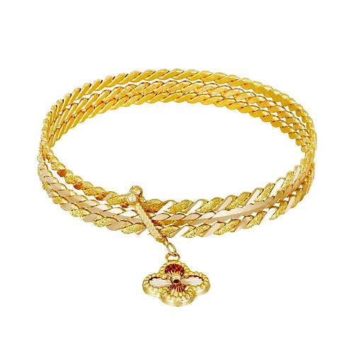 35 Gr 22 Ayar Alt�n Lazerli Aynal� Charm Bilezik
