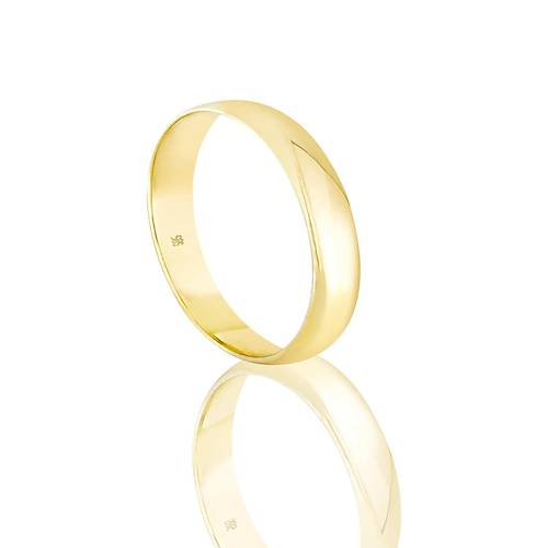 5 Mm Klasik Bombe Yeil Altn Alyans