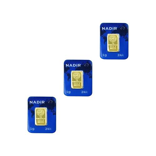 3 Adet 1 Gr 24 Ayar Gram Altn