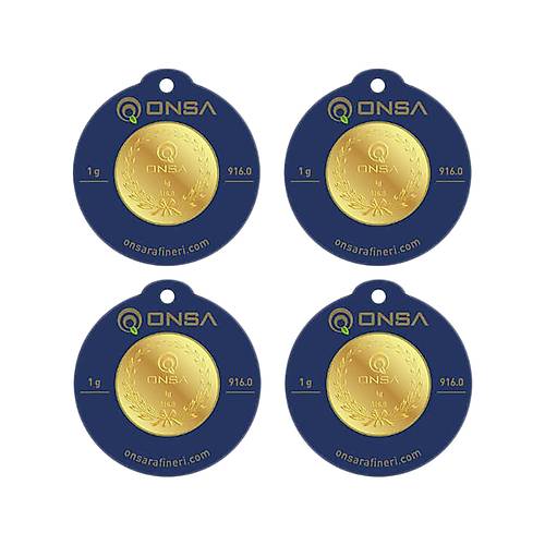 4 Adet 1 Gr 22 Ayar Gram Altn