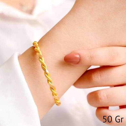 7.00 Gram, 22 Ayar Altn iliksiz Paftal Bilezik