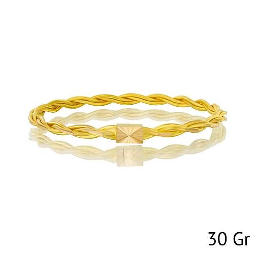 12.00 Gram, 22 Ayar Altn Kilitli Burma Bilezik