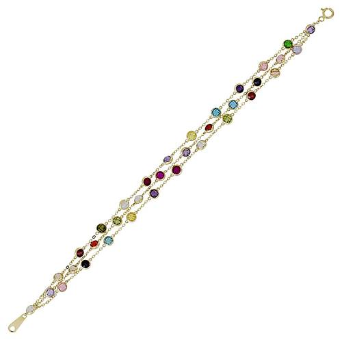 Renkli Tal Altn Bileklik