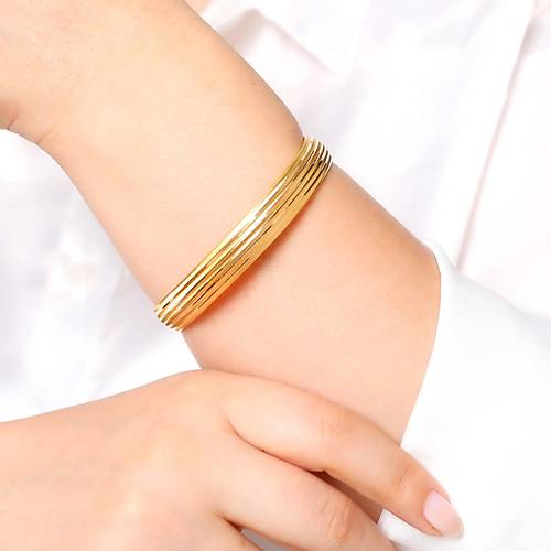 10 Gr(Gram) 10 Mm 22 Ayar iliksiz arnelli izgili Bilezik