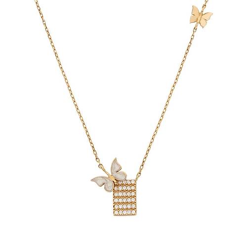 Altn Kelebek Kolye