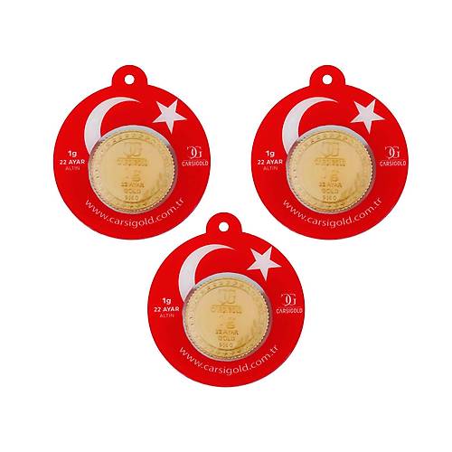 3 Adet 1 Gr 22 Ayar Gram Altn